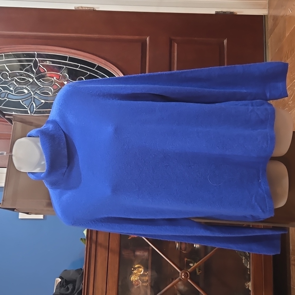 Charter Club Royal Blue 100% Cashmere Turtleneck Sweater, XL - Picture 2 of 7